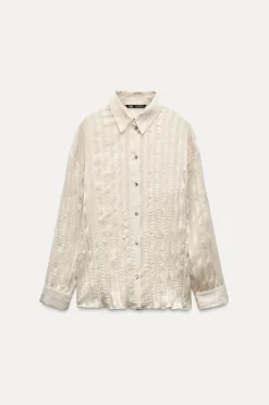 Outlet CAMISA RAYAS EFECTO ARRUGADO Mujer Camisas / Blusas