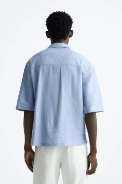 Fashion CAMISA RAYAS EFECTO ARRUGADO Hombre Camisas