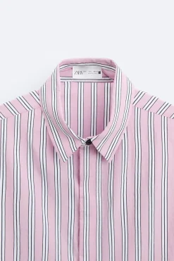 Hot CAMISA RAYAS ESTAMPADO CONTRASTE Hombre Camisas