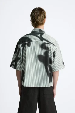 Online CAMISA RAYAS ESTAMPADO SPRAY Hombre Camisas