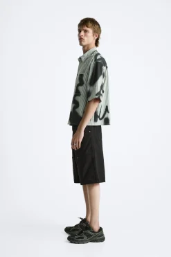 Online CAMISA RAYAS ESTAMPADO SPRAY Hombre Camisas