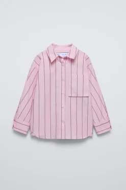 Niños ZARA 6 - 14 Años·Blusas / Camisas<CAMISA RAYAS PLIEGUE