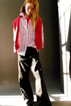 Niños ZARA 6 - 14 Años·Blusas / Camisas<CAMISA RAYAS PLIEGUE