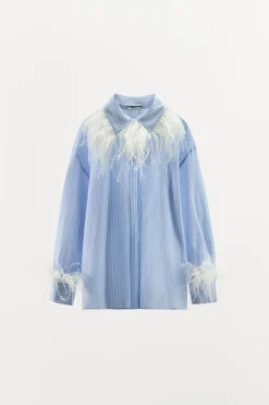 Fashion CAMISA RAYAS PLUMAS Mujer Camisas / Blusas