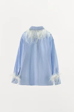 Fashion CAMISA RAYAS PLUMAS Mujer Camisas / Blusas