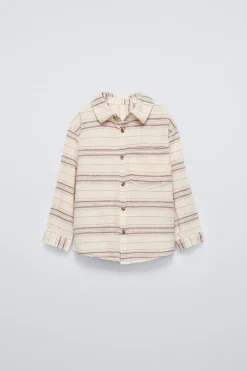 Niños ZARA 1½ - 6 Años·Camisas / Sobrecamisas<CAMISA RAYAS TEXTURA