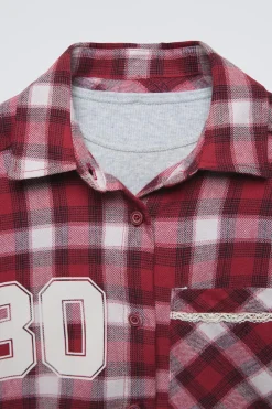 Niños ZARA 6 - 14 Años·Blusas / Camisas<CAMISA REGULAR CUADROS Y TOP RIB