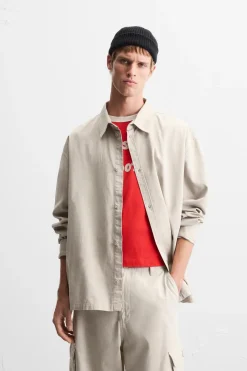 Clearance CAMISA RELAXED FIT LAVADO Hombre Camisas