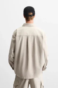 Clearance CAMISA RELAXED FIT LAVADO Hombre Camisas