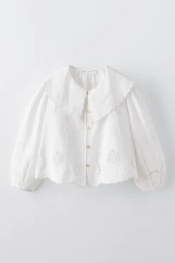 Niños ZARA 6 - 14 Años·Blusas / Camisas<CAMISA ROMÁNTICA BORDADOS