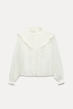 Outlet CAMISA ROMÁNTICA BORDADOS PERFORADOS Mujer Camisas / Blusas