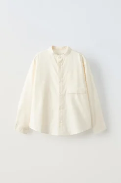 Niños ZARA 6 - 14 Años·Camisas / Sobrecamisas|6 - 14 Años·Trajes<CAMISA SARGA BOLSILLO