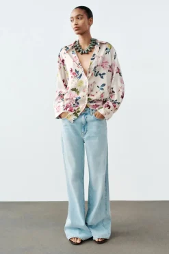 Fashion CAMISA SATINADA Mujer Camisas / Blusas