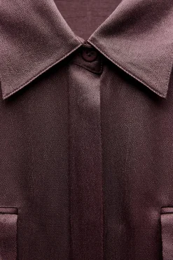 Best CAMISA SATINADA BOLSILLOS ZW COLLECTION Mujer Camisas / Blusas