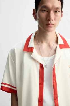 Fashion CAMISA SATINADA CONTRASTE Hombre Camisas