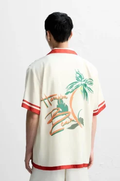 Fashion CAMISA SATINADA CONTRASTE Hombre Camisas