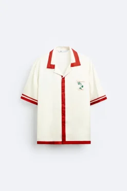 Fashion CAMISA SATINADA CONTRASTE Hombre Camisas