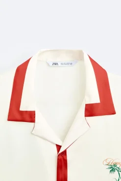 Fashion CAMISA SATINADA CONTRASTE Hombre Camisas