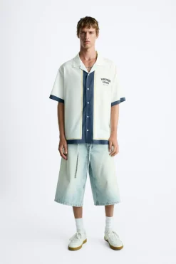 Discount CAMISA SATINADA CONTRASTE Hombre Camisas