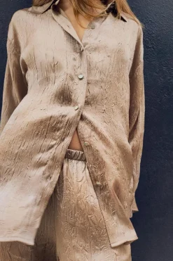 Best CAMISA SATINADA EFECTO ARRUGADO Mujer Camisas / Blusas