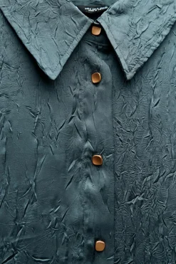 Clearance CAMISA SATINADA EFECTO ARRUGADO Mujer Camisas / Blusas