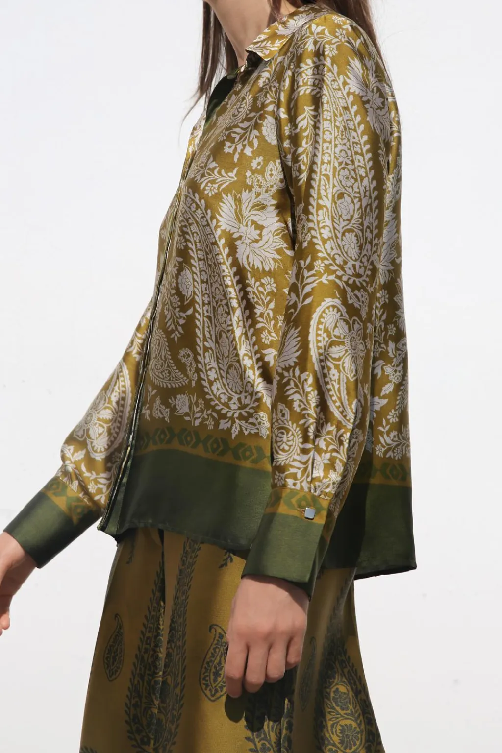 New CAMISA SATINADA ESTAMPADA Mujer Camisas / Blusas