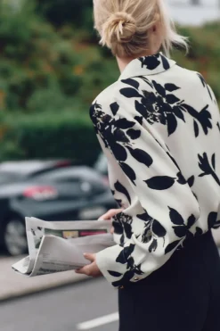 Outlet CAMISA SATINADA ESTAMPADA Mujer Camisas / Blusas