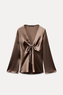 Discount CAMISA SATINADA LAZADA Mujer Camisas / Blusas