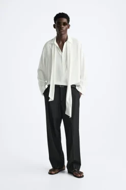 Outlet CAMISA SATINADA LAZO Hombre Camisas