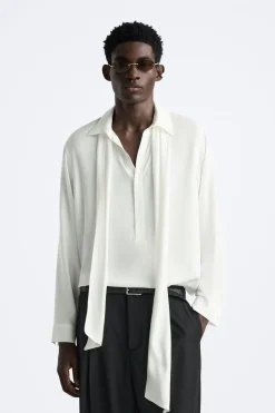 Outlet CAMISA SATINADA LAZO Hombre Camisas