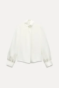 Fashion CAMISA SATINADA NUDO Mujer Camisas / Blusas