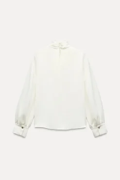 Fashion CAMISA SATINADA NUDO Mujer Camisas / Blusas