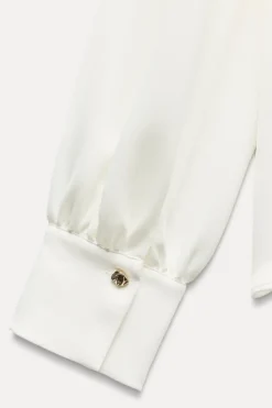 Fashion CAMISA SATINADA NUDO Mujer Camisas / Blusas