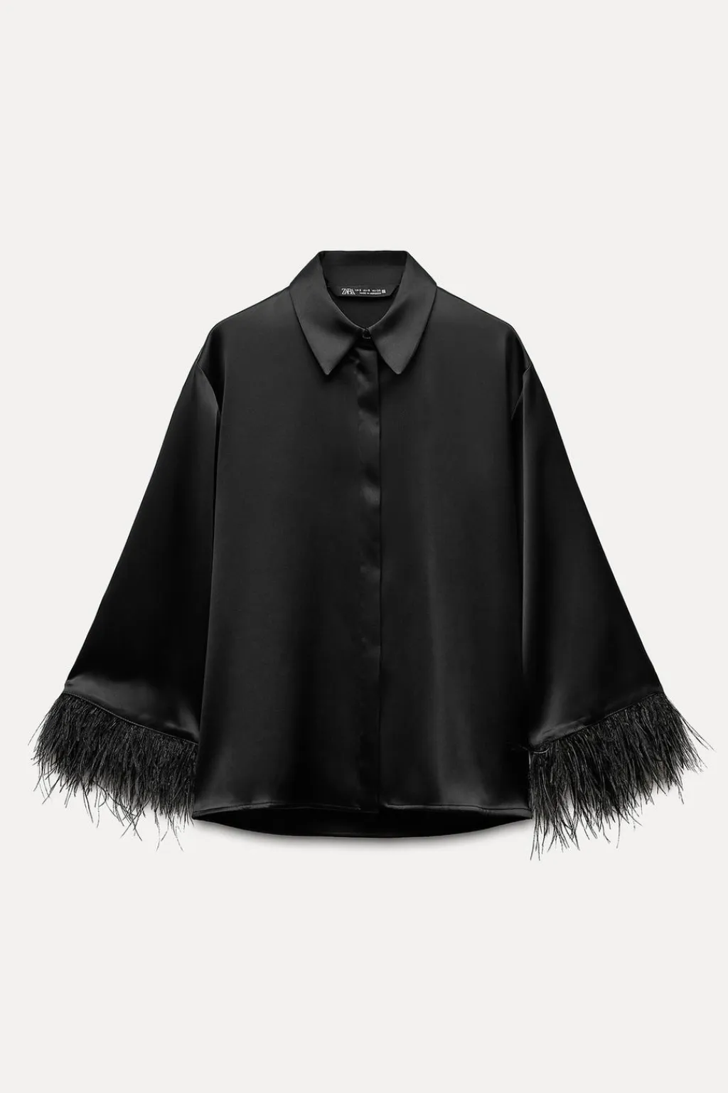 New CAMISA SATINADA PLUMAS Mujer Camisas / Blusas