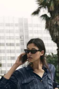 Clearance CAMISA SATINADA RAYAS Mujer Camisas / Blusas