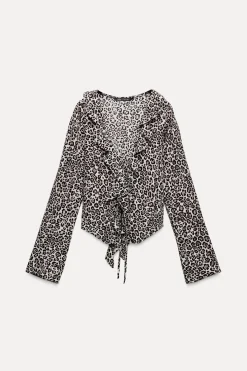 Hot CAMISA SATINADA VOLANTES Mujer Camisas / Blusas