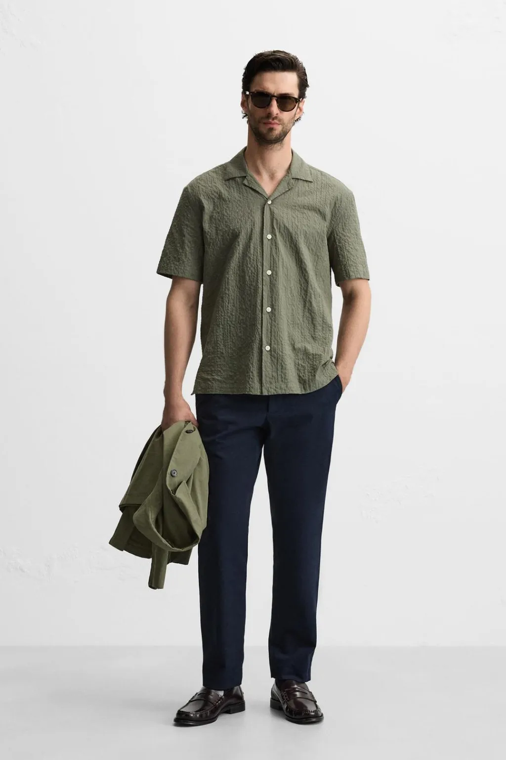 New CAMISA SEERSUCKER Hombre Camisas