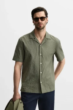 New CAMISA SEERSUCKER Hombre Camisas
