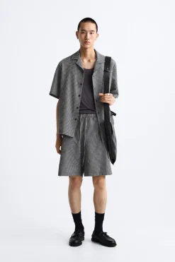 Hot CAMISA SEERSUCKER CUADROS Hombre Camisas