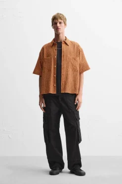 Clearance CAMISA SEERSUCKER CUADROS Hombre Camisas