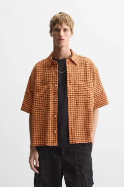 Clearance CAMISA SEERSUCKER CUADROS Hombre Camisas