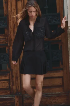 Outlet CAMISA SEMITRANSPARENTE BOLSILLOS ESTRUCTURA Mujer Camisas / Blusas