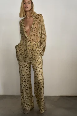 Fashion CAMISA SEMITRANSPARENTE ESTAMPADO ANIMAL ZW COLLECTION Mujer Camisas / Blusas