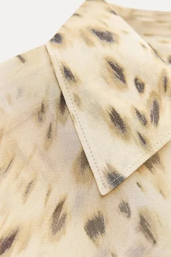 Fashion CAMISA SEMITRANSPARENTE ESTAMPADO ANIMAL ZW COLLECTION Mujer Camisas / Blusas