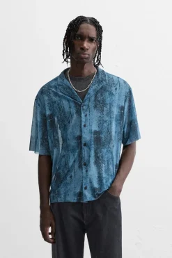 Sale CAMISA SEMITRANSPARENTE ESTAMPADA Hombre Camisas