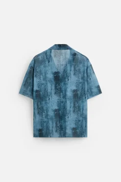 Sale CAMISA SEMITRANSPARENTE ESTAMPADA Hombre Camisas