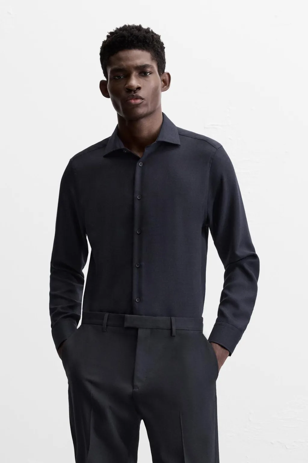 Sale CAMISA SLIM FIT CON LANA Hombre Camisas