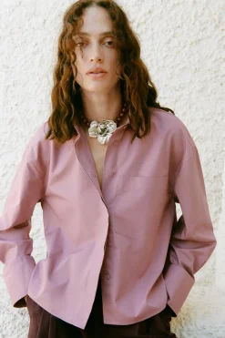 Outlet CAMISA TEJIDO GABARDINA BOLSILLO Mujer Camisas / Blusas