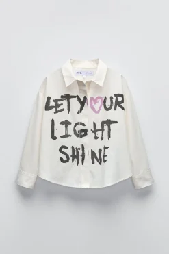 Niños ZARA 6 - 14 Años·Blusas / Camisas<CAMISA TEXTO GRAFFITI