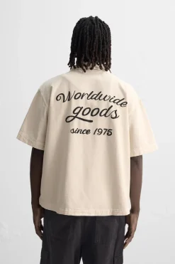 Clearance CAMISA TEXTOS BORDADOS Hombre Camisas